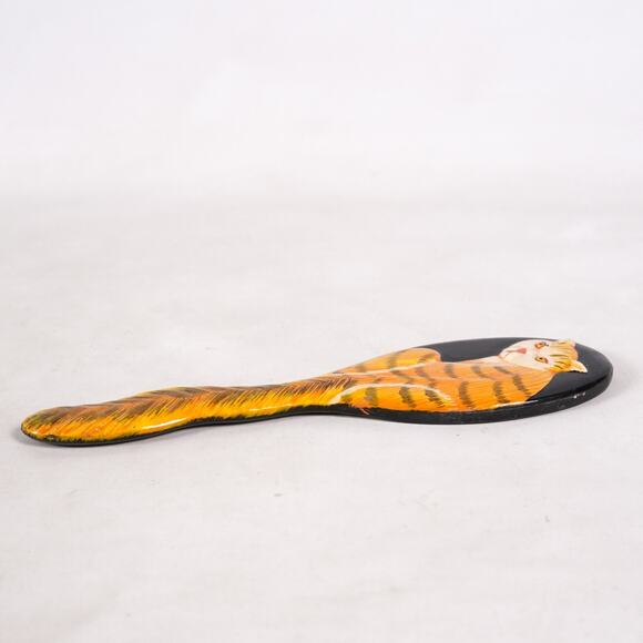 Hand Painted Kitty Cat Beauty Hand Mirror Feline Kitten Art Decor Decoration - Picture 6 of 8